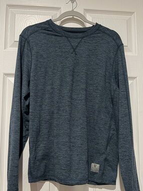 Women's Long Sleeve Heathered Crew Neck Shirt - Blue